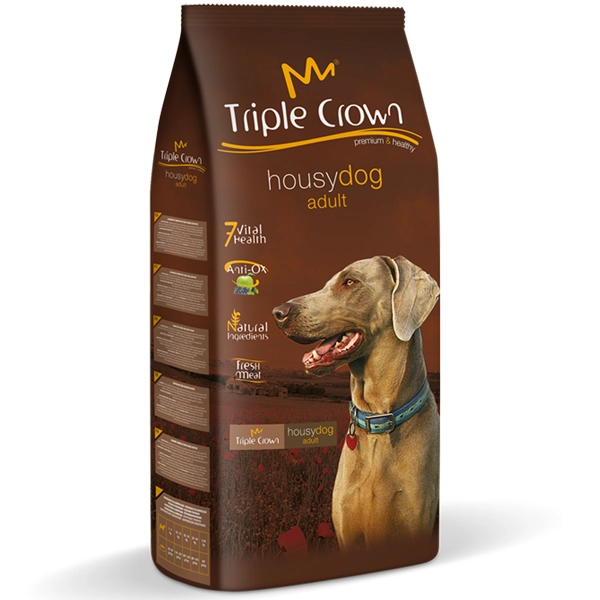 خوراک سگ بالغ همه نژادها Housy تریپل کراون با طعم مرغ و برنج 3 کیلوگرم