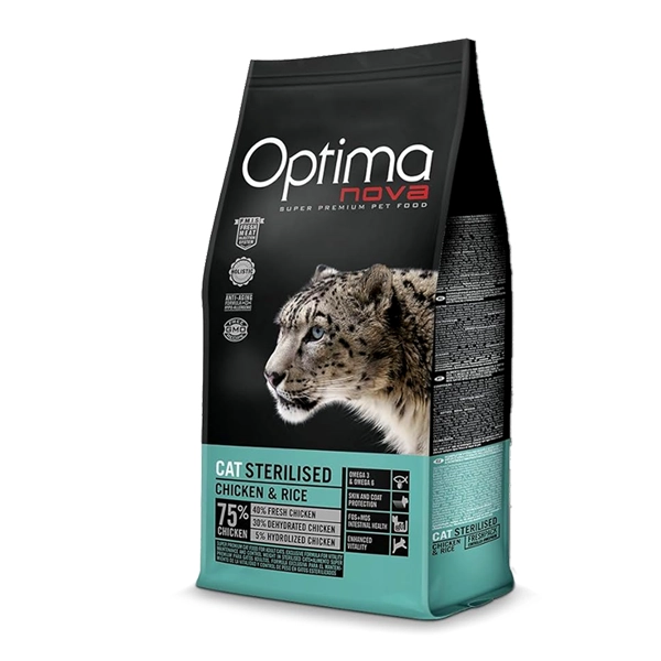 خوراک گربه عقیم اپتیمانوا با طعم مرغ و برنج 8 کیلوگرم