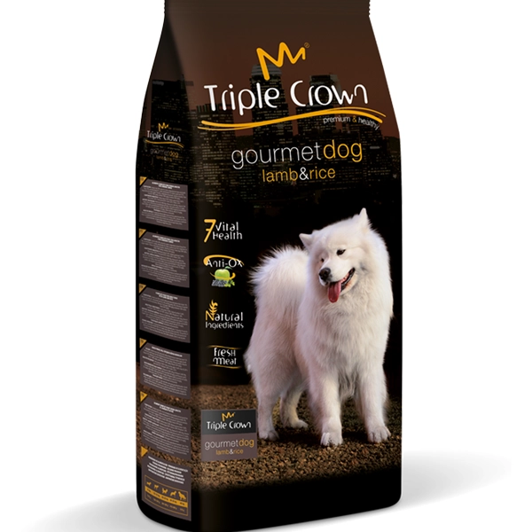خوراک سگ بالغ همه نژادها Gourmet تریپل کراون با طعم بره و برنج 3 کیلوگرم