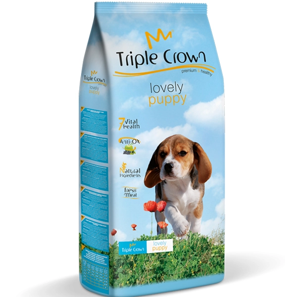 خوراک سگ پاپی Lovely Puppy تریپل کراون با طعم مرغ و برنج 3 کیلوگرم